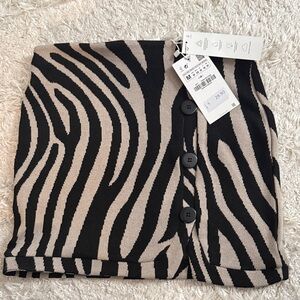 Zara Black and Cream Zebra Mini Skirt